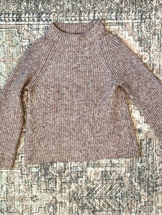 Ann Taylor Sweaters - Ann Taylor Purple Marled Knit Sweater S Mock Neck Soft Textured Cozy Fall Winter